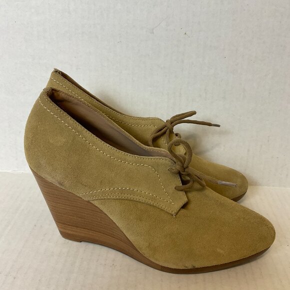 Jack Rogers Pima Ankle Boots Wedge Lace-Up 9 Khaki - Picture 6 of 11